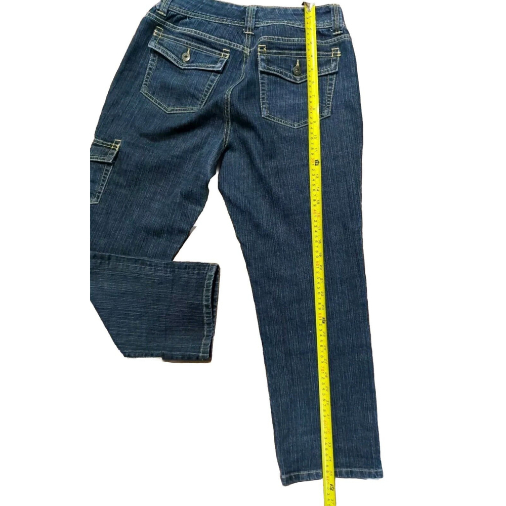 Jeanstar Size 8 Capri Medium Wash Blue Jeans Pants straight leg 32" W High Waist - Picture 13 of 16
